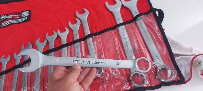 آچار یکسر رینگی یکسر تخت yell و یتی آمریکا استوک وارداتی از شماره ۱۰ تا ۳۲ ست ۱۴ عددی